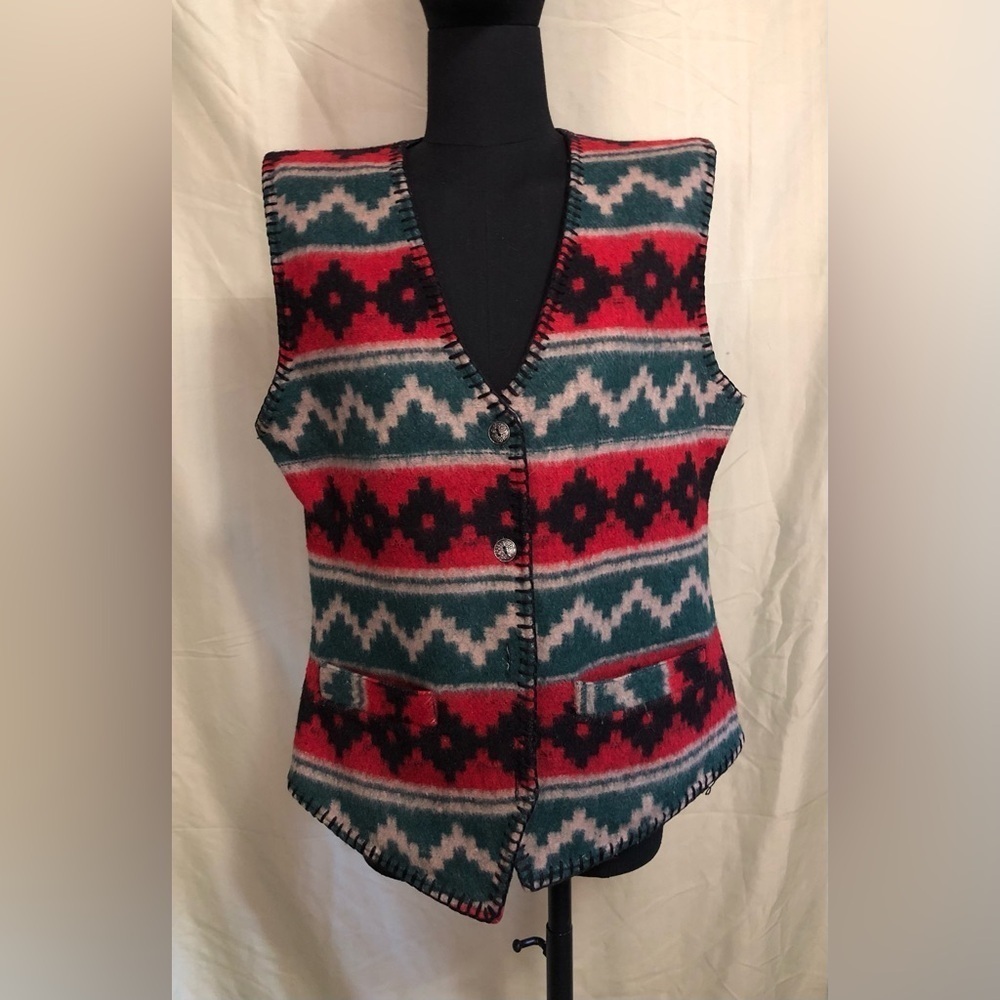 Erika Multicolor Vintage Boho Southwest Vest - Picture 2 of 9